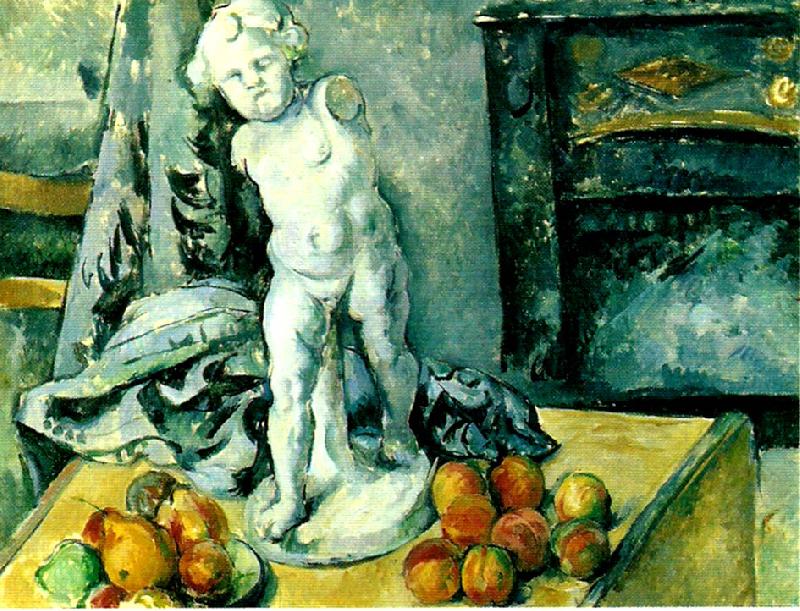Paul Cezanne stilleben med statyett oil painting image